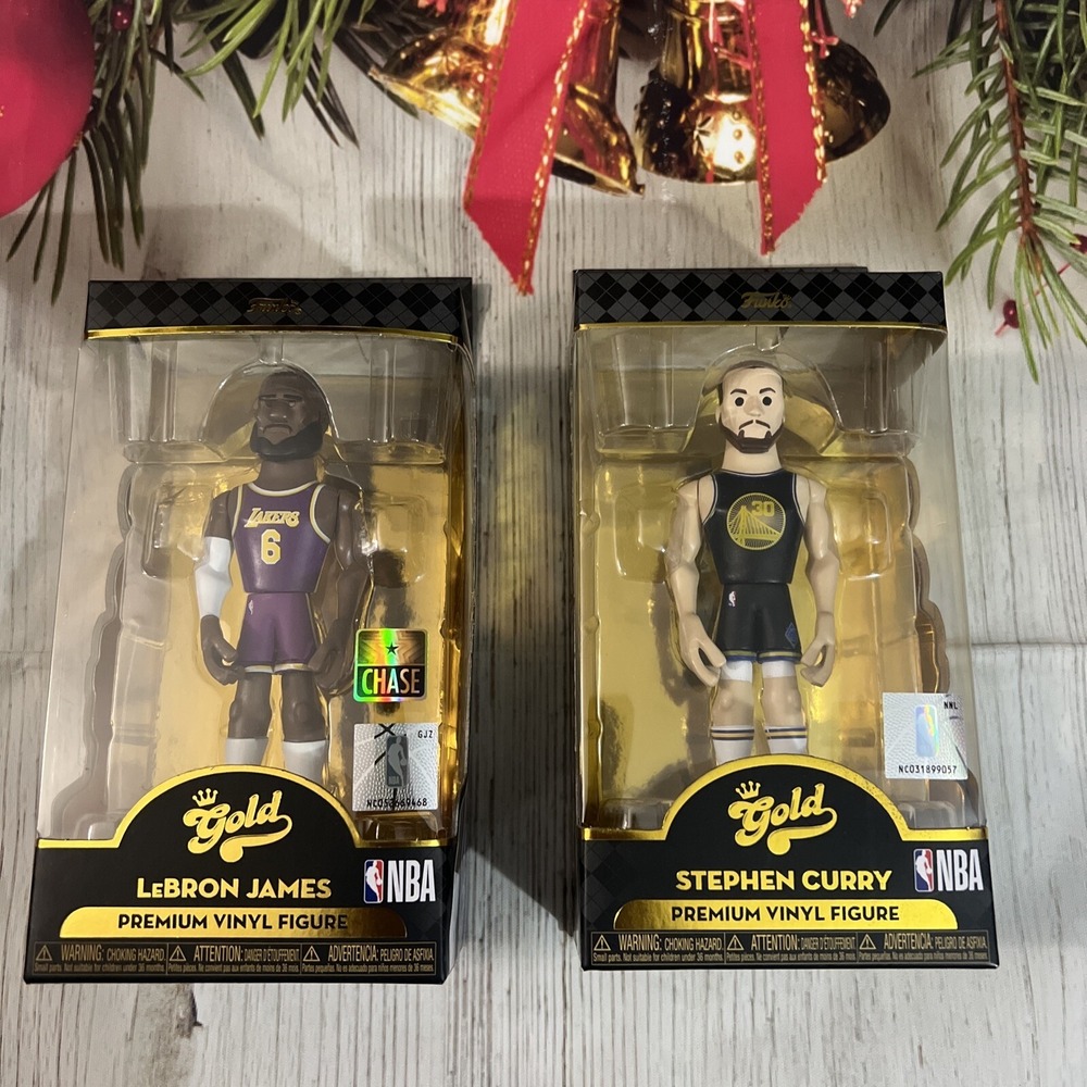 New Funko Pop! Gold NBA Lebron James - Chase Edition,  Stephen Curry 5" Figure